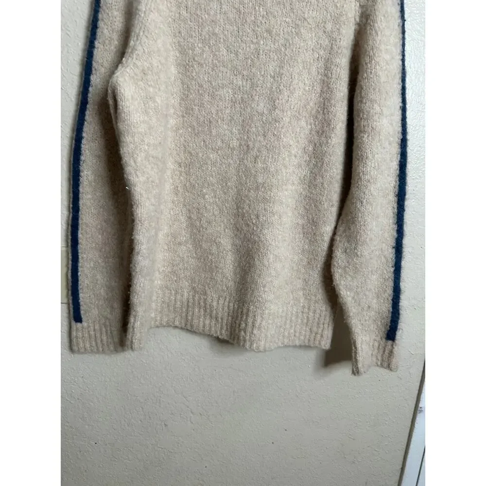 Paloma Wool Grandslam Knit Sweater in Ecru Womans XXL Alpaca Wool Blue Stripe